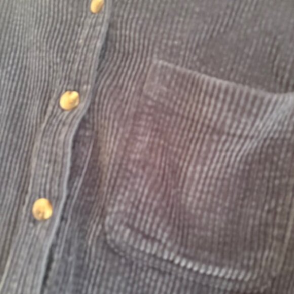 L.L. Bean Navy Blue Corduroy Button-Down Shirt, Size Medium - Picture 2 of 6